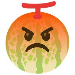 enraged face and melon