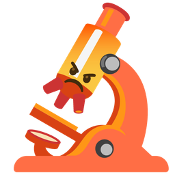 enraged face and microscope