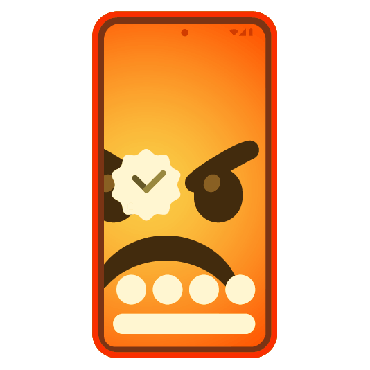 Enraged face and Mobile phone