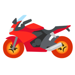 enraged face and motorcycle