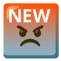 enraged face and NEW button