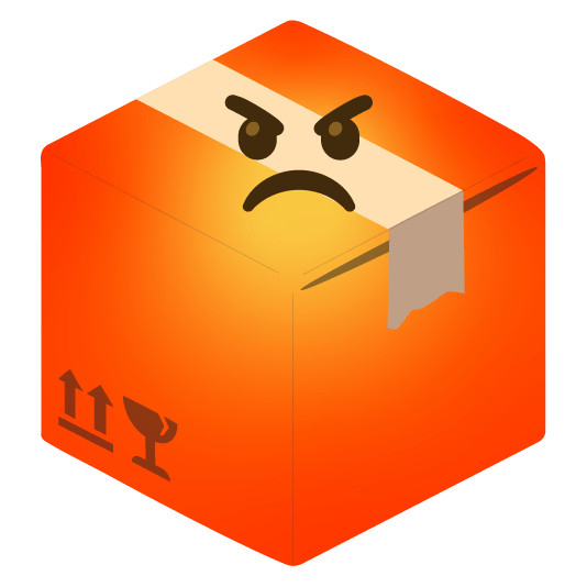 Enraged face and Package