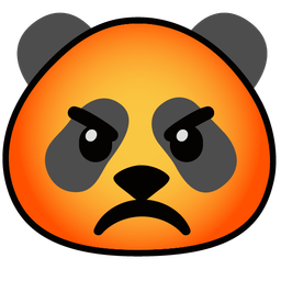 enraged face and panda