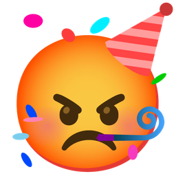 enraged face and partying face