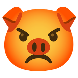 enraged face and pig face