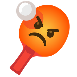 enraged face and ping pong