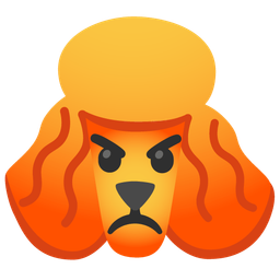 enraged face and poodle