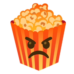 enraged face and popcorn