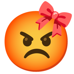 enraged face and ribbon