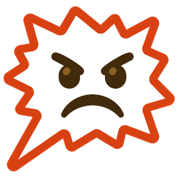 enraged face and right anger bubble