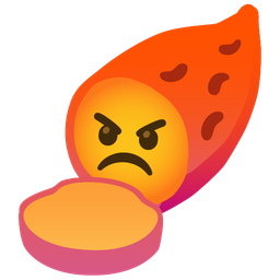 enraged face and roasted sweet potato