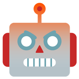 enraged face and robot