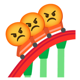 enraged face and roller coaster