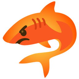 enraged face and shark