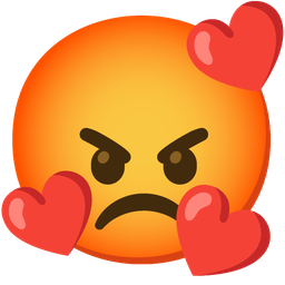 Enraged face and Smiling face with hearts