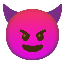 enraged face and smiling face with horns