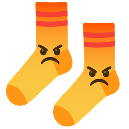 enraged face and socks