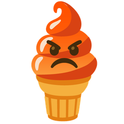 enraged face and soft ice cream