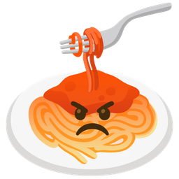 enraged face and spaghetti