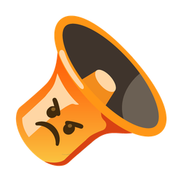 enraged face and speaker low volume