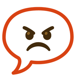 enraged face and speech balloon