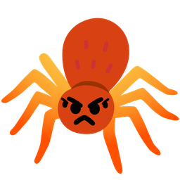 enraged face and spider