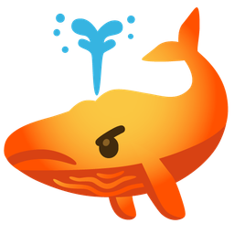 enraged face and spouting whale