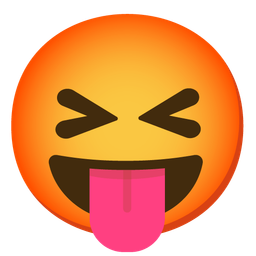 Enraged face and Squinting face with tongue