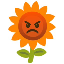 enraged face and sunflower