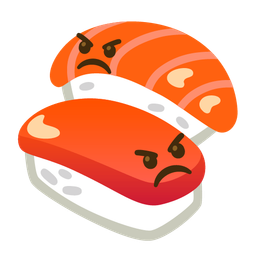 enraged face and sushi