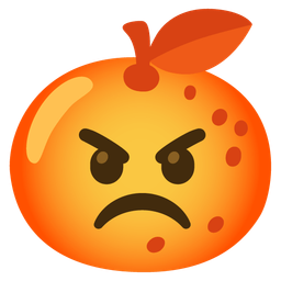 enraged face and tangerine