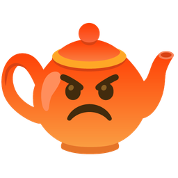 enraged face and teapot