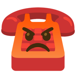 enraged face and telephone