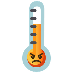 enraged face and thermometer