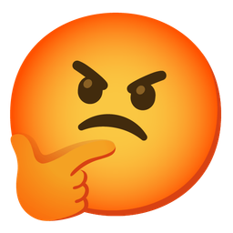 enraged face and thinking face