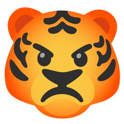 enraged face and tiger face