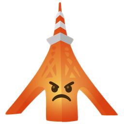 enraged face and Tokyo tower