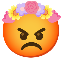 enraged face and tulip