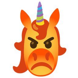 enraged face and unicorn