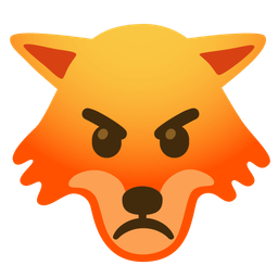 enraged face and wolf