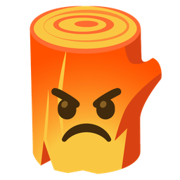 enraged face and wood