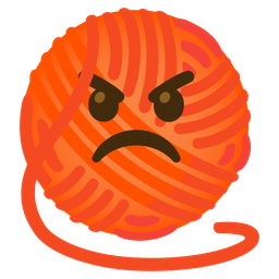 enraged face and yarn