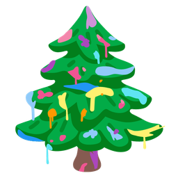 evergreen tree and artist palette
