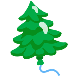 evergreen tree and balloon