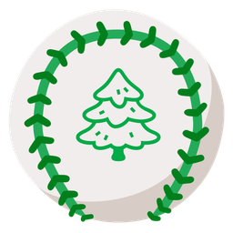 evergreen tree and baseball