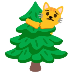 evergreen tree and cat face
