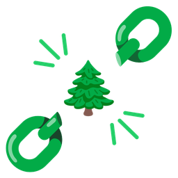 evergreen tree and chains