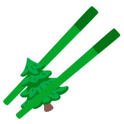 evergreen tree and chopsticks