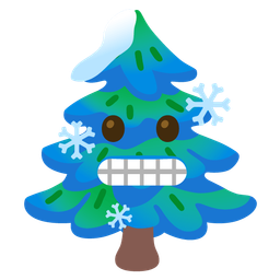 evergreen tree and cold face
