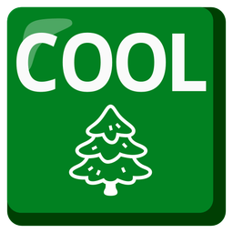 evergreen tree and COOL button